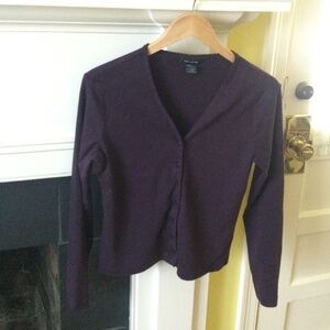 Vintage 90s Y2K The Limited Knit Cardigan Cotton Purple - Sz Medium